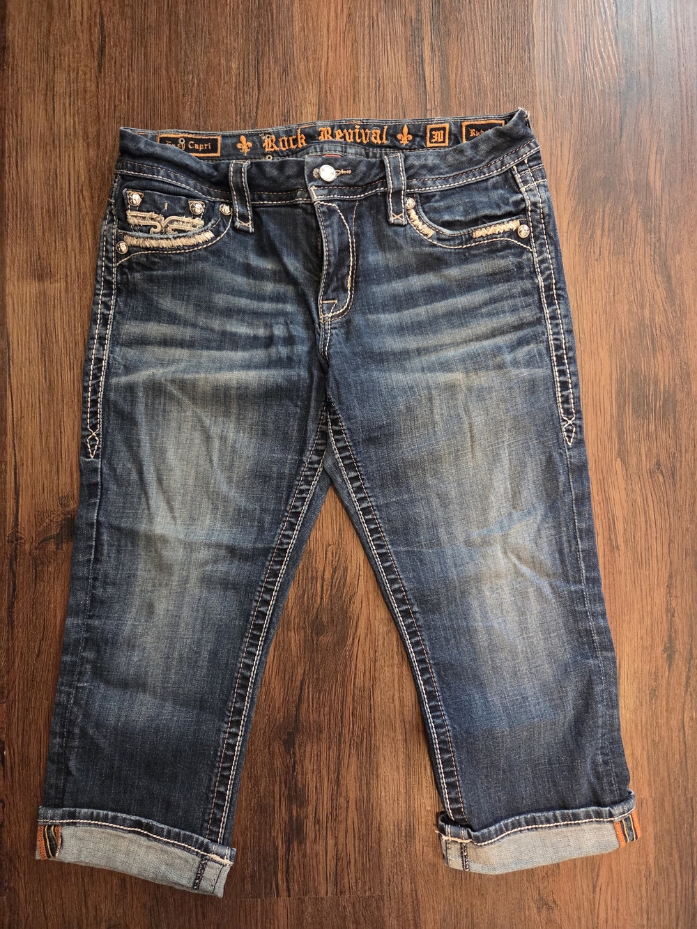 Rock Revival "Rubella" Easy Capri Denim Jeans - Size 30